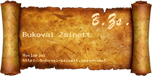 Bukovai Zsinett névjegykártya